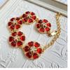 Juego de resina de vidrio con forma de flor de estilo cortesano medieval vintage "Flores de hibisco" marcado