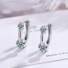 Brinco Pequeno Celebrante da Internet Flash Diamante Curto Argola de Orelha Moda Feminina Estilo Coreano Argola de Orelha de Diamante Duplo Gota de Orelha Argola de Orelha