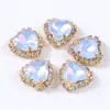 Fivela de Cristal Coração de Pêssego Borda Love Mocha Costurada à Mão Garra de Broca Fivela Decorativa DIY Acessórios para Roupas Vestido de Noiva Sapatos Bolsa Joias