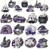 Transfronteiriço Novo Conjunto de 36 Peças de Pingente de Madeira com Elementos de Terror em Aquarela Estilo Retrô Preto e Roxo Decorações de Madeira