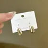 Pendientes de aro pequeños estilo francés con esmalte de goteo y diamantes, pendientes de nicho de lujo ligero, vintage, de temperamento exquisito, para mujer, para ir al trabajo