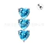 Brincos de Titânio 136F Coração Zircônia 5A Haste de Orelha Unha de Lábio Liga de Titânio G23 Joias para Body Piercing Brincos em Forma de Coração