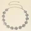 Joyería Transfronteriza Europea y Americana Moda Metal Geométrico Disco Cadena para Cintura Nicho Elegante Alto Nivel Accesorios de Cinturón para Vestido