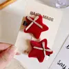 Pinzas para el pelo de bebé y niño pequeño Lebei Otoño e Invierno Pinza para el pelo simple de dibujos animados de estrella de cinco puntas y corazón para niñas y jóvenes Accesorios para el pelo Ins Venta al por mayor