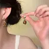 Pendientes Elegantes de Lazo para Hija de Lujo Ligero Avanzados Únicos Super Brillantes Completamente de Diamante Pendientes Elegantes de Nicho para Mujer