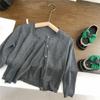 Coreia do Sul Roupa Infantil Primavera e Outono Cardigan de Tricô para Meninas Casaco Bebê Menina Alça com Laço Saia Plissada Xadrez para Comércio Exterior