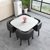 Juego Simple de Mesa y Sillas para Recepción, Mesa de Negociación, Mesa y Sillas para Recepción de Tienda de Uso Comercial, Mesa Redonda Pequeña para Oficina y Ocio