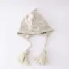 Wn Chapéu Vermelho de Ano Novo Feminino Outono e Inverno Chapéu de Lã Quente com Franjas Chapéu de Orelha Protetor Tricotado à Mão Estilo Japonês Ins