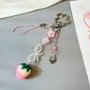 Estilo Cruzado Europeo y Americano Dulce Estrella de Cinco Puntas Colgante de Fresa Llavero Botón Colgante para Mochila Cadena para Teléfono Móvil Correa