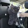 Caja de pañuelos creativa para coche, portapañuelos de coche de dibujos animados, diseño lindo de muñeco de gato, para colgar en el respaldo del asiento del coche
