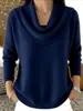 2025 Estación Independiente de Exportación Transfronteriza Ropa para Mujer Amazon Aliexpress Otoño e Invierno Nuevas Blusas y Suéteres de Color Puro