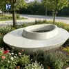 Banco para Furo de Árvore UHPC de Círculos Concêntricos em Camada Dupla Bancada Pré-moldada de Concreto Estilo Escada Municipal para Contorno de Árvore Fábrica de Origem