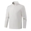 Camiseta de manga larga con media cremallera y cuello alto de Sorona para hombre, camisa larga para deportes al aire libre, top interior cómodo y agradable para la piel