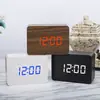 Fabricante de relojes de madera, relojes de madera LED creativos, despertadores, relojes controlados por sonido, relojes de madera, relojes electrónicos de temperatura al por mayor