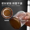 Tarro de almacenamiento de vidrio borosilicato en relieve con tapa de madera Xiangsi, patrón de martillo redondo, tarro, suministros de cocina, botella sellada, tarro de almacenamiento