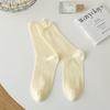 Calcetines de malla blanca calcetines de tubo para niños calcetines de verano finos de malla de algodón transpirables de verano huecos con rizo calcetines