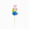 Palitos decorativos temáticos de animales de dibujos animados, palitos de madera desechables, bola de panal, decoración de tarjeta de conejo para cumpleaños infantil