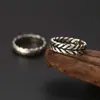 Atacado Joias de Prata Esterlina S925 Moda Simples Anel Trançado Torcido Feminino Anel Aberto Retrô Joias