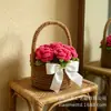 Cesta de Flores Urso de Arame Torcido Buquê Girassol Cesta de Flores de Mão para o Festival do Meio Outono e Dia Nacional para Visitar Amigos e Parentes