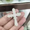 Colar Pingente Cruz de Jade Imitação Hetian Atacado, Pingente Cruz Roxo Fumê de Jade da Mongólia Exterior