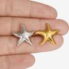 Pendientes de estrella de mar de playa de moda transfronteriza de acero inoxidable 304, pendientes sencillos y versátiles, pendientes de oro de 18 quilates al vacío en stock