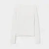 Camisa Base Tricot Acme Estilo Suave Off-White para Mulheres com Renda Decote V Costurada Slim Fit Camada Interna 11898