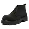 Botas Martin Retro de Moda de Caña Alta para Hombre, Zapatos Grandes de Cuero de Moda para Exteriores, Zapatos Gruesos para Estudiantes que Aumentan la Altura para Hombre
