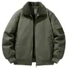 Ropa de Trabajo de Algodón para Hombre de Otoño e Invierno, Abrigo de Algodón Engrosado con Cuello Alto y Forro Polar, Chaqueta de Cachemir Cálida con Solapa, Moda Casual