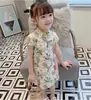 Roupas infantis meninas Verão novo cheongsam infantil slim fit saia vestido princesa menina estilo chinês vestido vintage
