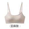 Sujetador anti-exposición strapless de lino de lujo ligero para mujeres con poco busto, delgado, sin varillas, push-up, con tirantes finos de purpurina, sujetador sexy