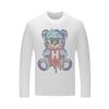 Camiseta de Manga Larga para Hombre Nueva Otoño e Invierno 2026, Atuendo Elegante de Otoño, Capa Base de Algodón Modal de Peso Pesado con Pedrería
