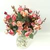 Flor Artificial 21 Rosas de Diamante Ramo Pequeño de Rosas Venta Directa de Fábrica Flor Falsa al por Mayor Decoración del Hogar Guangzhou Estambres de Rosa