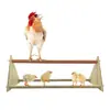 Palo de Soporte para Pájaros Mascota Pollo Loro Trípode Triangular Esmerilado Madera Soporte para Pollo Percha Juguete Columpio para Pollo Escalada Pollo Pájaro Loro