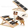 Escalera y rampa de madera de 3 peldaños para mascotas, adecuada para perros y gatos pequeños y medianos, rampa portátil para mascotas