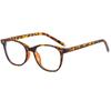 Moda estilo coreano Anti-luz azul sin graduación gafas planas para mujer populares en línea marco de gafas literario con estampado de leopardo con marco de gafas para miopía