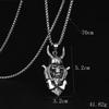 Personalidad exagerada Pu accesorios de cara de fantasma guapo estilo hip hop punk europeo y americano collar de acero inoxidable de calavera con cuernos de doble hacha para hombre