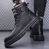 Botas de Trabalho Atacado Outono e Inverno, Sapatos de Proteção para Trabalho Masculino, Botas Martin Versáteis, Tênis de Cano Alto de Couro, Sapatos Casuais, Botas de Neve Masculinas