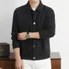 Camisa de Punto de Manga Larga Estilo Old Money para Hombre, Camisa Abotonada con Cuello de Solapa para Otoño e Invierno, Chaqueta Cardigan de Punto de Alta Gama Estilo Casual