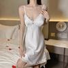 Pijama Sexy Estilo Puro Desejo para Mulheres, Seda Gelada de Verão com Bojos, Camisola de Alcinha de Alta Qualidade, Conjunto Sexy de Lingerie