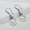 Aretes de Perlas Francesas Altas de Lujo Ligero Moda Elegante Gancho de Oreja Eardrop Largo Diseño de Zircón de Doble Capa Venta al por Mayor de Fábrica