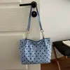 Bolso de mano tipo tote de lunares simple y casual para mujer, nuevo bolso versátil de alta gama para llevar bajo el brazo, bolso de mano de pana, bolso de hombro para ir al trabajo