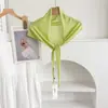 Bufanda Triángulo de Punto de Color Sólido, Chal Pequeño de Mezcla de Tencel y Seda para Mujer, Moderno y Versátil, Calentador de Hombros para Habitaciones con Aire Acondicionado