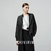 Chaqueta Corta Negra de Lino con Cuello Alto Estilo de Alta Gama para Mujer, Nuevo Modelo Primavera Temprana 2026, Elegante Chaqueta de Oficina para Figuras Pequeñas
