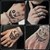 OX Cara sonriente malvada Jugo de hierbas Pegatina de tatuaje Impermeable Duradera Mano de hombre Dorso de la mano Dedos Payaso oscuro Pegatina con patrón genial