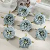 S 6cm Estilo Retrô Flor Rosa Simulada com Borda Queimada Artificial para Arranjo Floral DIY Manual Arranjo de Flores Buquê de Casamento Decoração de Casa