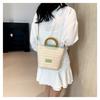 Bolsa de palha feminina 2024 primavera e verão nova chegada estilo pastoral vintage bolsa de balde estilo mori estilo fresco tecido bolsa