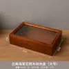 Gabinete Retro de Madera con Flor de Begonia y Vidrio de Lujo Ligero, Gabinete de Almacenamiento para Cosméticos y Artículos Varios con Cajones, Escritorio Estilo Nórdico
