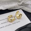 Pendientes de estilo francés con hebilla de oreja, de personalidad única y de gran sentido, con forma geométrica ovalada y cruz, de metal, estilo frío, al por mayor
