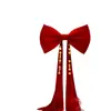 Soporta varios tamaños de decoraciones de moños de terciopelo rojo, set de personajes "Happy" y artículos decorativos de alta gama para paredes de fondo en comercio exterior.