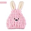 Touca Seca Cabelo Infantil Desenho Coelho Touca de Banho Forte Absorção de Água Elástica Coral Fleece Toalha de Cabelo Cuidados com o Cabelo